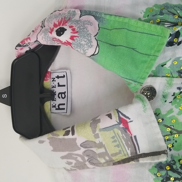 Vintage 90's Karen Hart  Floral Blazer sz. S - Picture 7 of 12